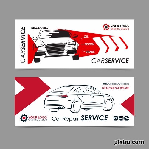 Flyer car taxi banner advertising poster signboard invitation card business card 21 EPS