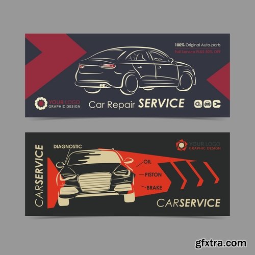 Flyer car taxi banner advertising poster signboard invitation card business card 21 EPS