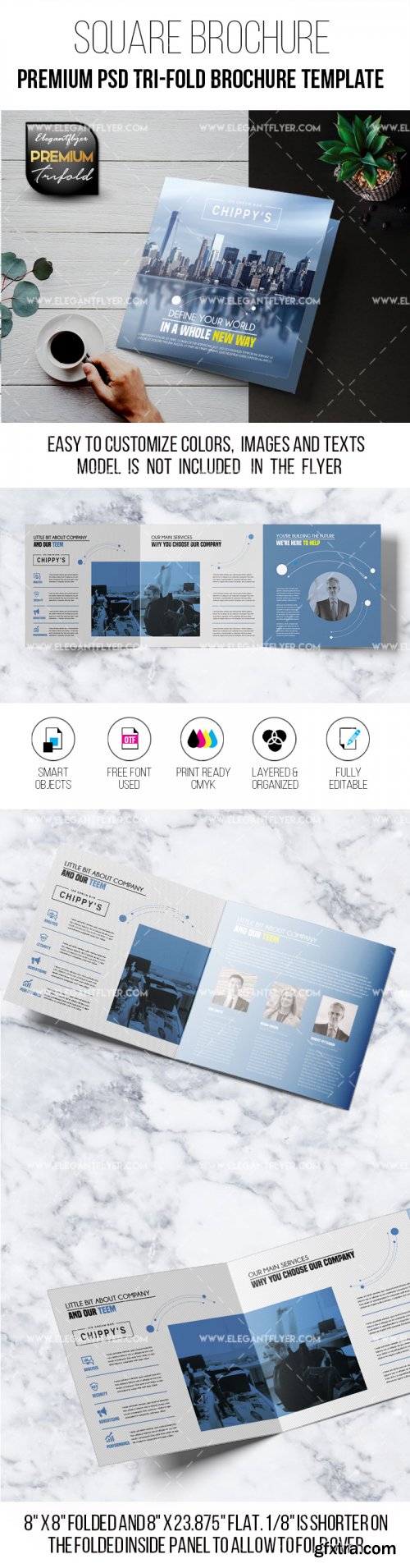 Square V1 2018 Tri-Fold Brochure PSD Template