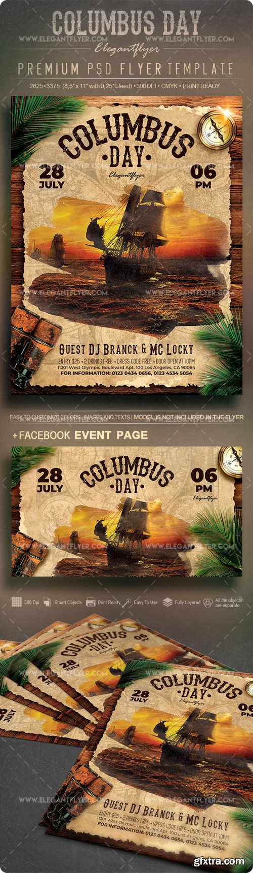 Columbus Day V12 2018 Flyer PSD Template