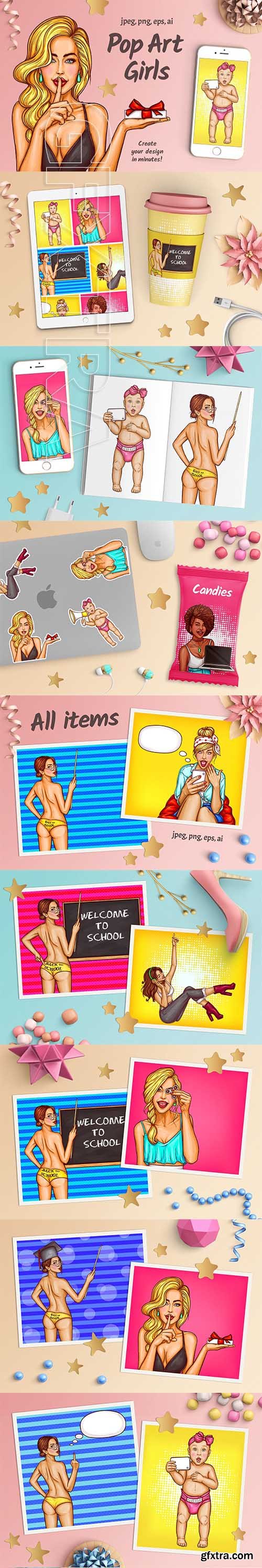 CreativeMarket - Pop Art Girls 2891514