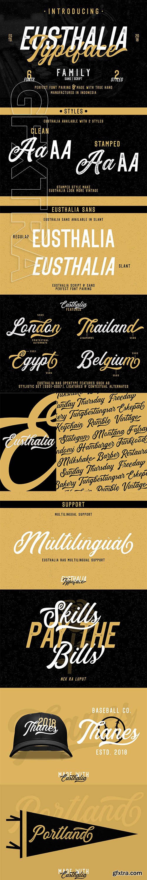 CreativeMarket - Eusthalia Typeface Family (6 Fonts) 2895639