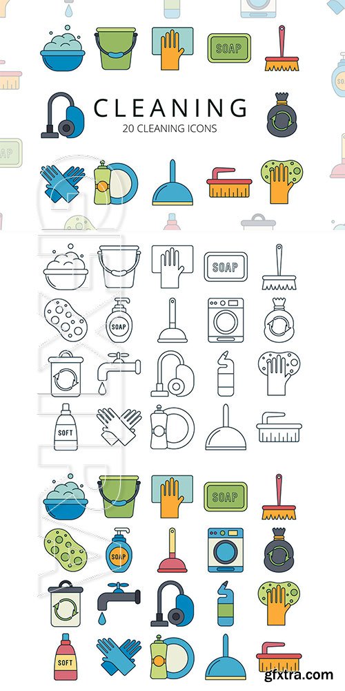 Cleaning Vector Icon Set