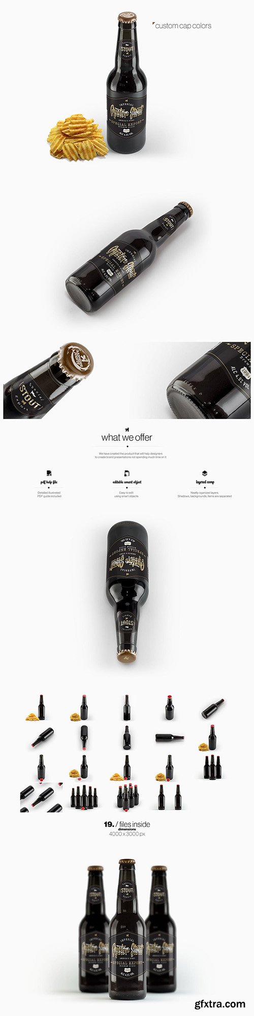 Beer Black Bottle Mockup