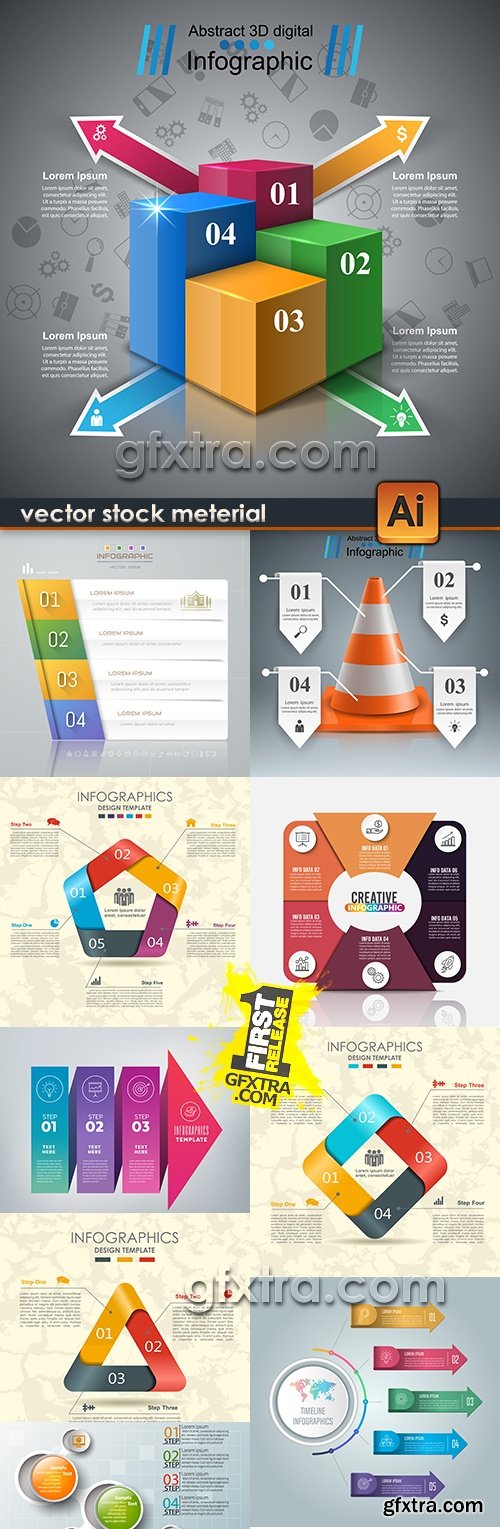 Business infographics elements modern collection 18