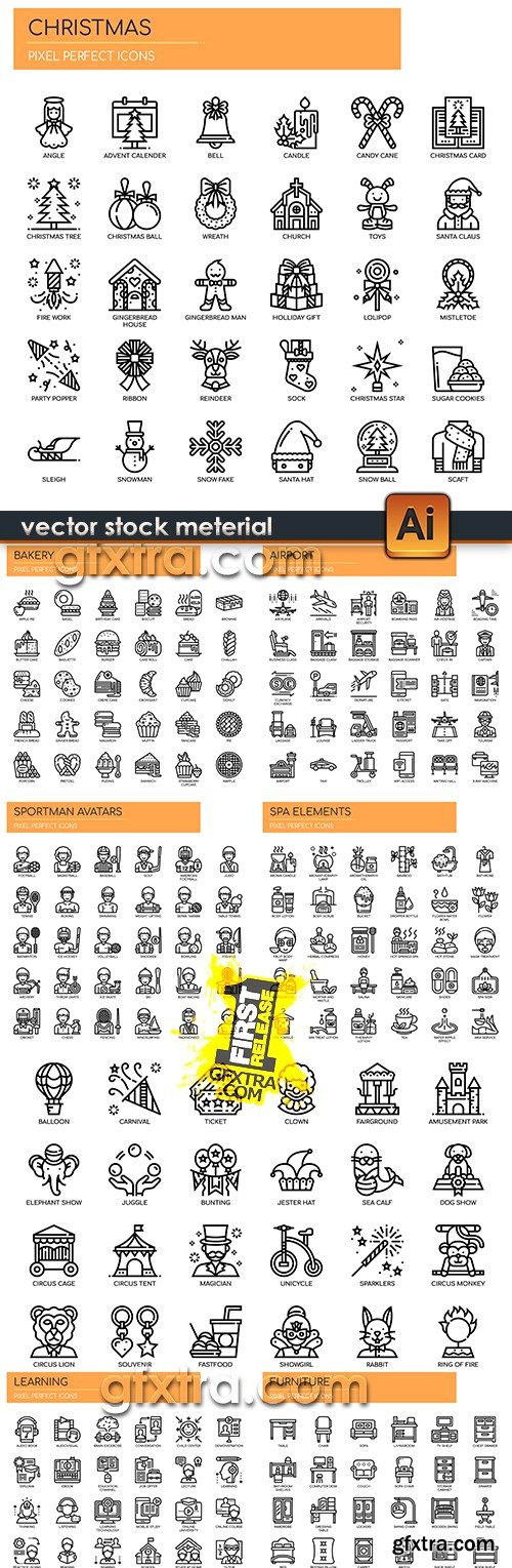 Line icons vector collection of design illustration