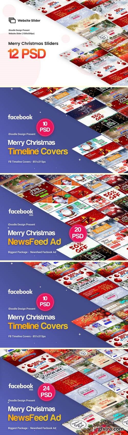 Merry Christmas FB Covers - 76 PSD