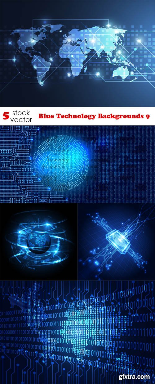 Vectors - Blue Technology Backgrounds 9