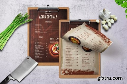 Chinese Single Page A4 & US Letter Food Menu