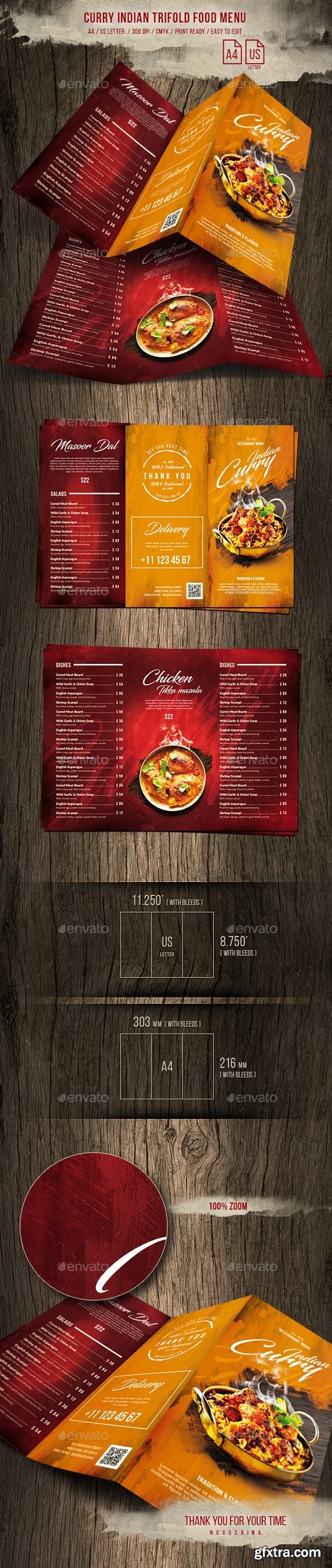 Graphicriver - Curry Indian Trifold Food Menu US Letter & A4 20689813