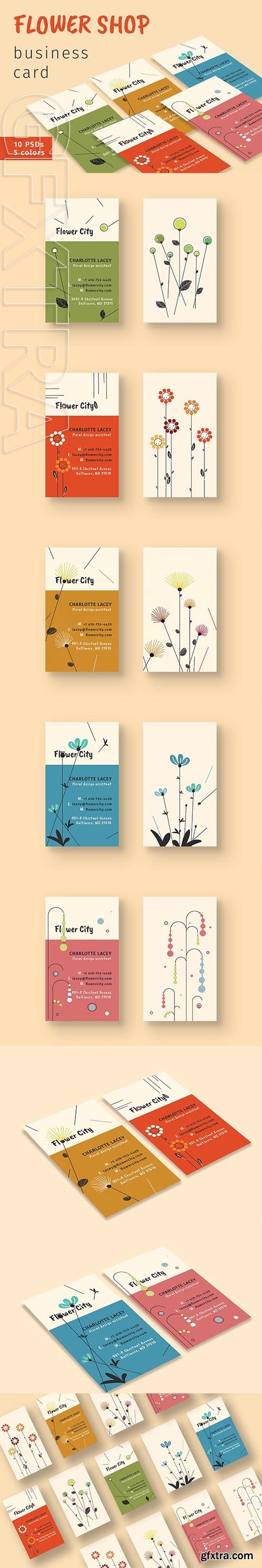 CreativeMarket - Flower Shop Business Card Templates 2899829