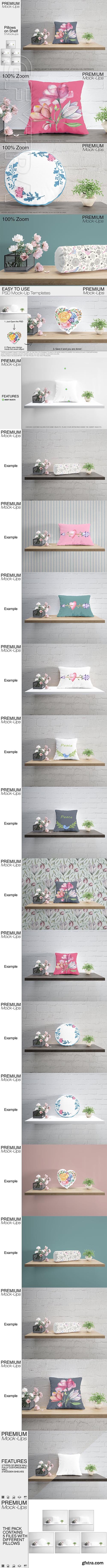 CreativeMarket - Pillows on Shelves Set - Many Types 2558017