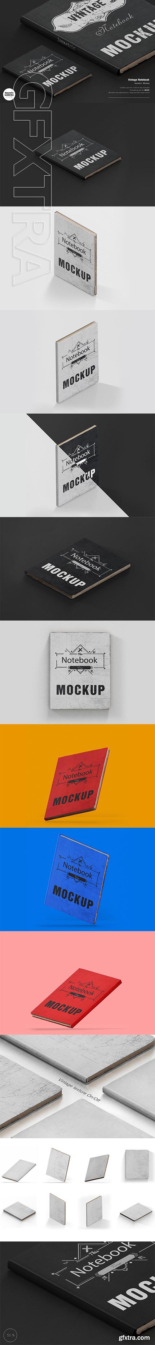 CreativeMarket - Vintage Notebook Mockup 2905309