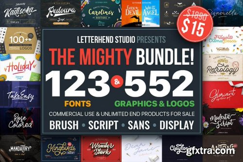 123 Best-Selling Fonts & 552 Premium Graphics and Logos