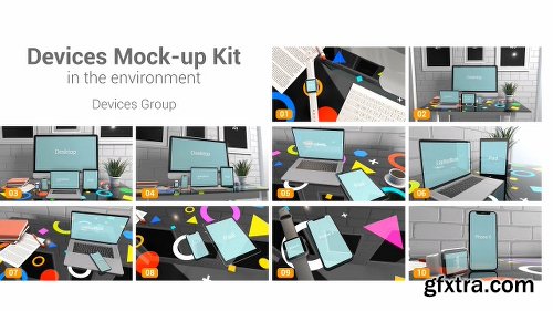 Videohive Devices Mock-up Kit in Environment 21988150