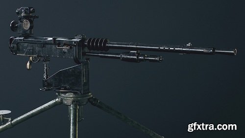 Hotchkiss M1914 machine gun 3D Model