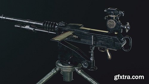 Hotchkiss M1914 machine gun 3D Model