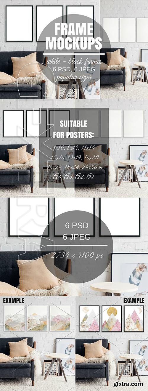 CreativeMarket - Picture Frame Set Of 3 Mockups 2709446