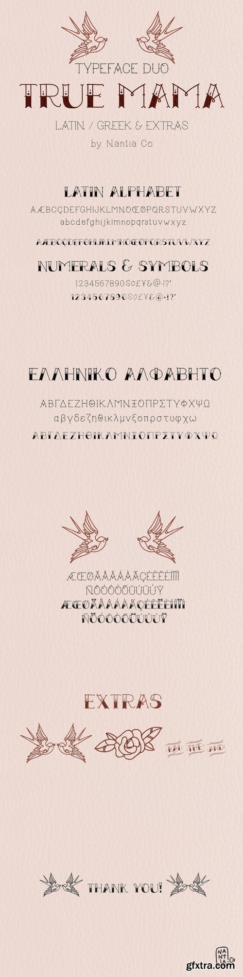 CreativeMarket True Mama Typeface Duo 522002