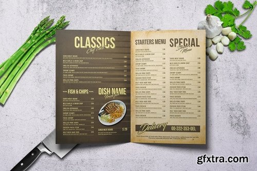 80\'s Retro Bifold A4 & US Letter Menu