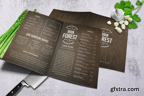 Rain Forest Bifold Menu A4 & US Letter