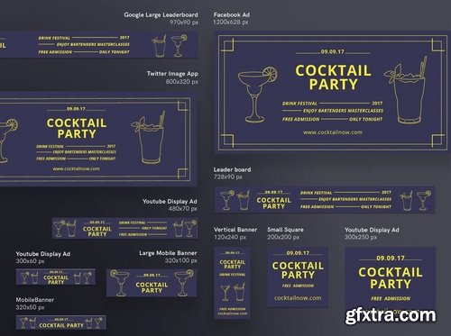 Cocktail Party Banner Pack Template