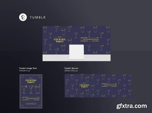 Cocktail Party Social Media Pack Template