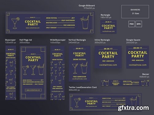 Cocktail Party Banner Pack Template