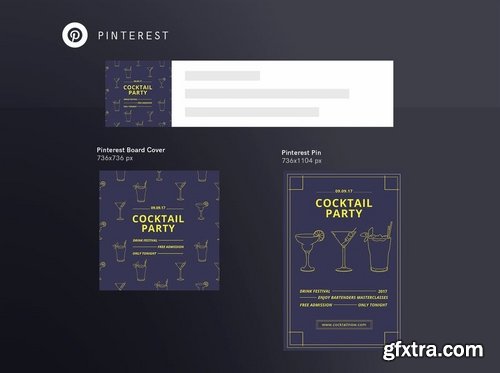 Cocktail Party Social Media Pack Template