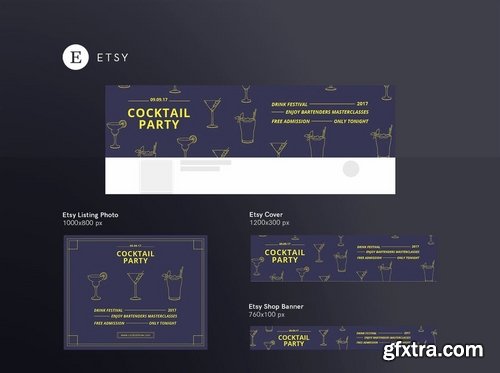 Cocktail Party Social Media Pack Template