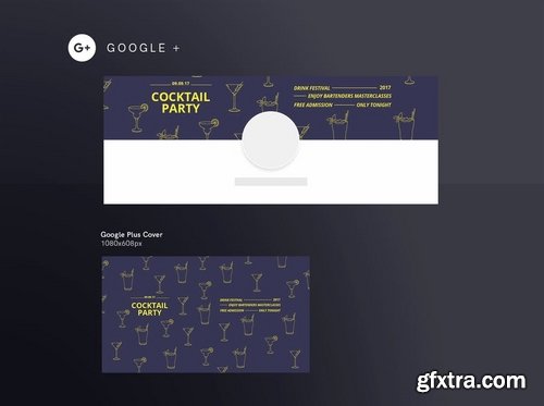 Cocktail Party Social Media Pack Template