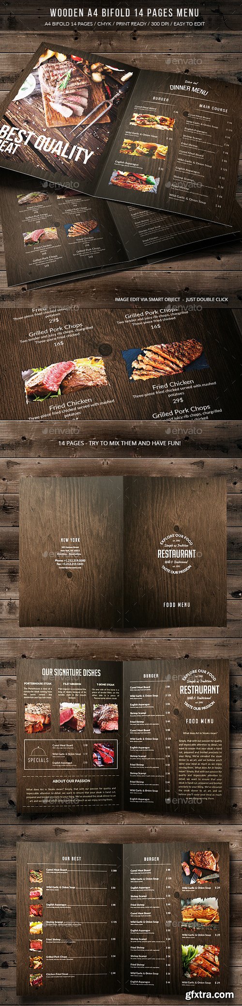 Graphicriver - Wooden A4 Bifold 14 Pages Menu 17415665