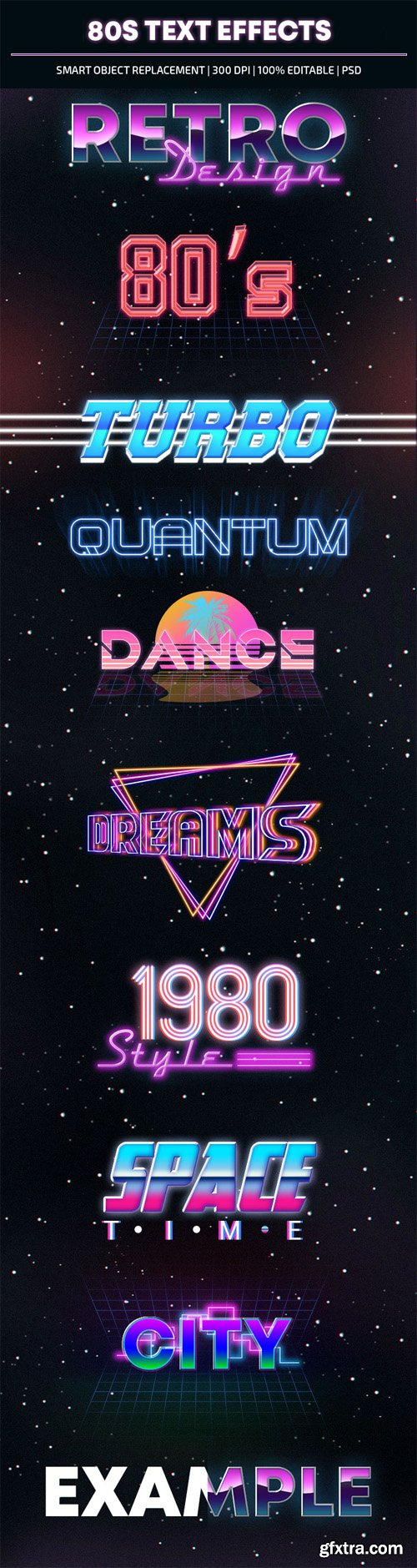 10 (80s) Text Effects for Photoshop