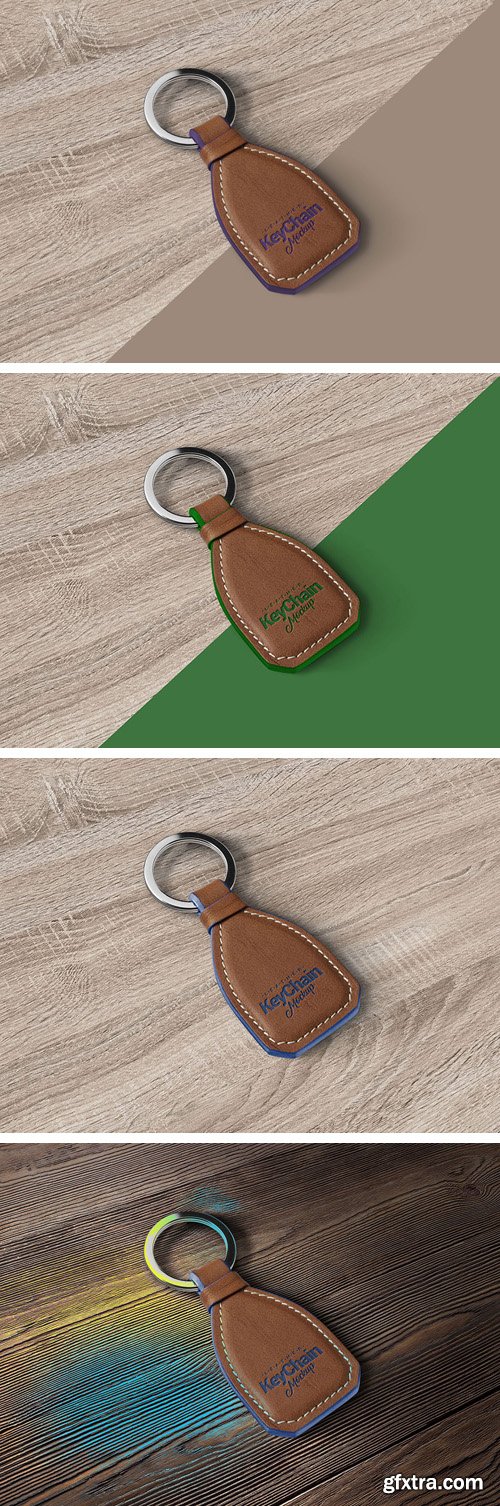 Leather Keychain PSD Mockup