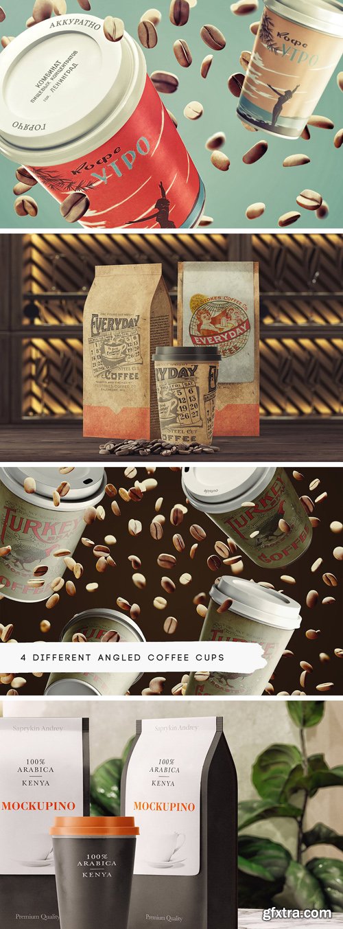 Coffee Maniac PSD Mockup Set