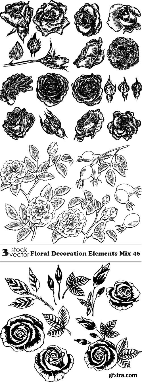 Vectors - Floral Decoration Elements Mix 46