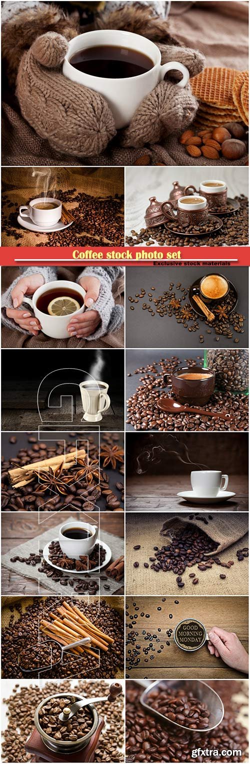 Coffee stock photo set