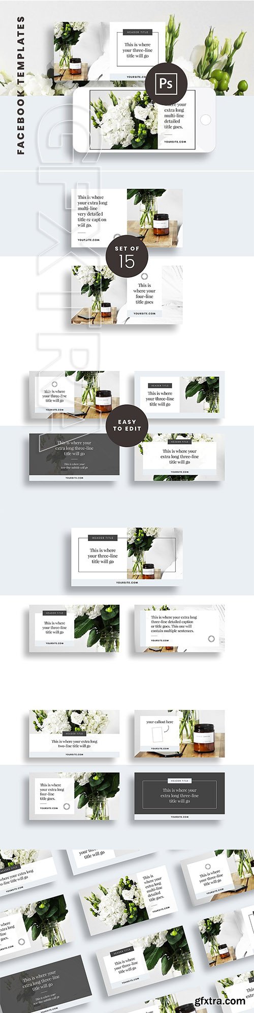 CreativeMarket - Facebook Post Templates for Adobe 2844226