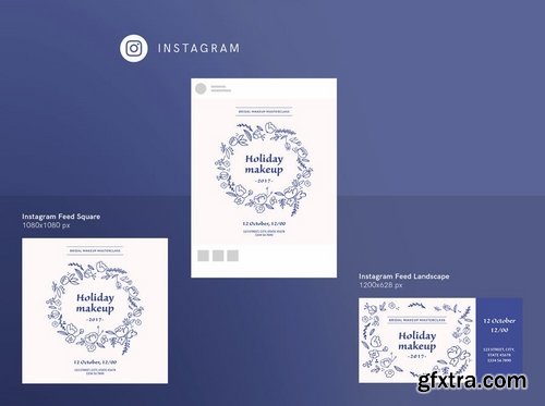 Holiday Makeup Social Media Pack Template