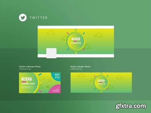 Kids Summer Camp Social MediaPack,Banner,Flyer Templates