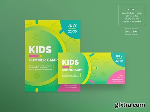 Kids Summer Camp Social MediaPack,Banner,Flyer Templates