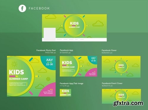 Kids Summer Camp Social MediaPack,Banner,Flyer Templates