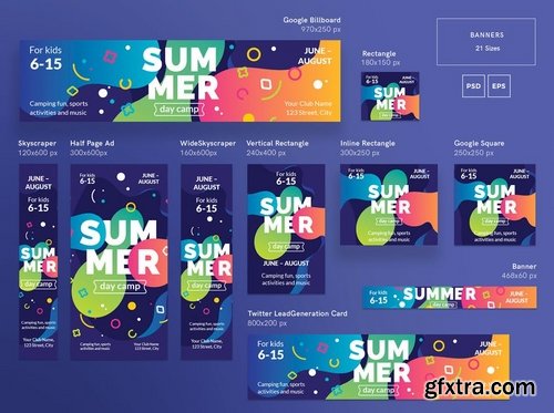 Summer Camp Social MediaPack,Banner and Flyer Templates