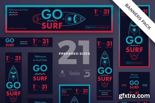 Surf Sport Club Social Media and Banner Pack Template