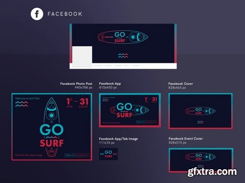 Surf Sport Club Social Media and Banner Pack Template