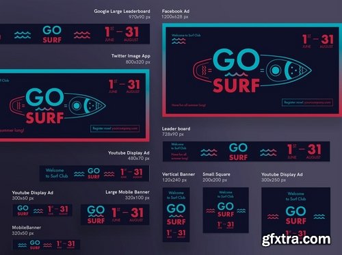 Surf Sport Club Social Media and Banner Pack Template