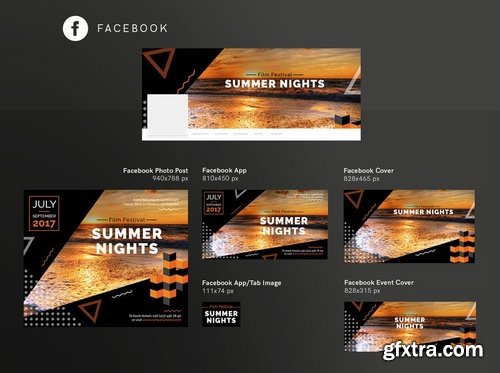 Summer Film Festival Social Media and Banner Pack Template