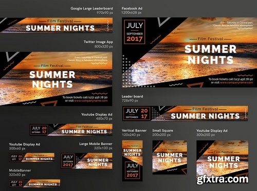 Summer Film Festival Social Media and Banner Pack Template