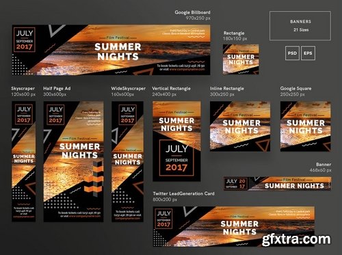 Summer Film Festival Social Media and Banner Pack Template