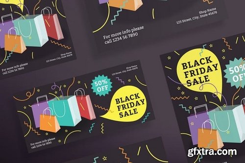 Black Friday Sale Social Media, Banner and Flyer Pack